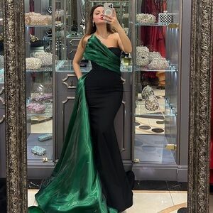 Nour Fathallah Dress 559 black olive green gold